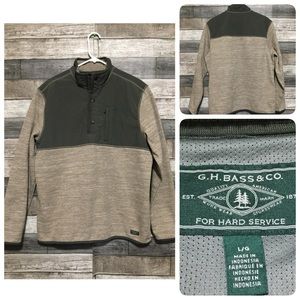 GH Bass Co Hybrid Pullover Men’s L Tan Beige Snap Button Casual